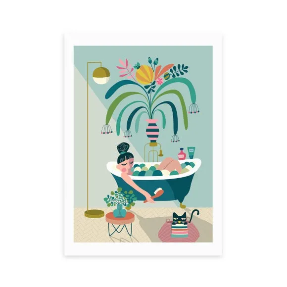 East End Prints Relaxing Bath Print 2