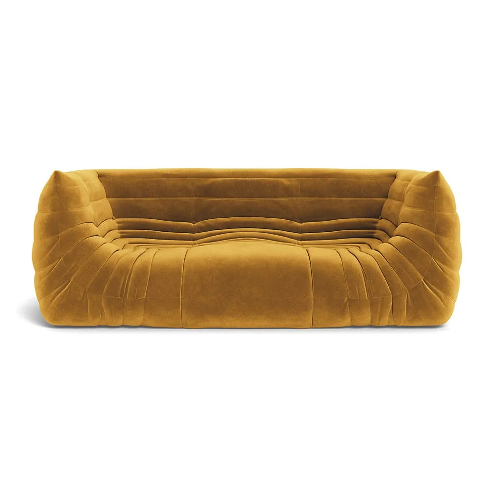 Ligne Roset Togo Medium Settee in Alcantara Curry 1