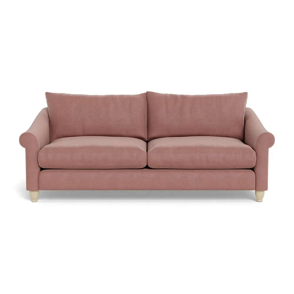 Heal's Devon 4 Seater Smart Luxe Velvet Dusky Pink Natural Beech Feet