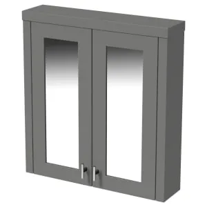 Wickes Hayman Dove Grey Traditional Mirror Cabinet - 700 x 650mm