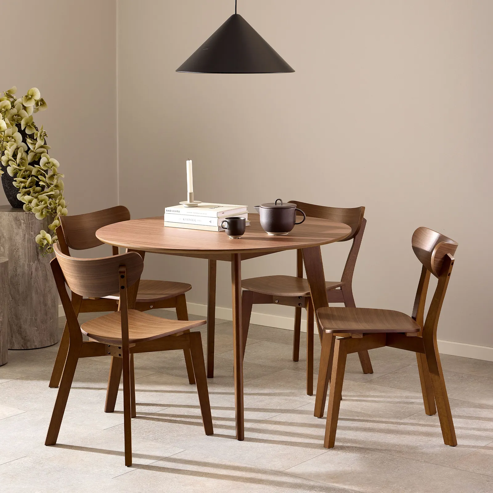 Furniture To Go Roxby Round Dining Table in Walnut 105x76cm 3