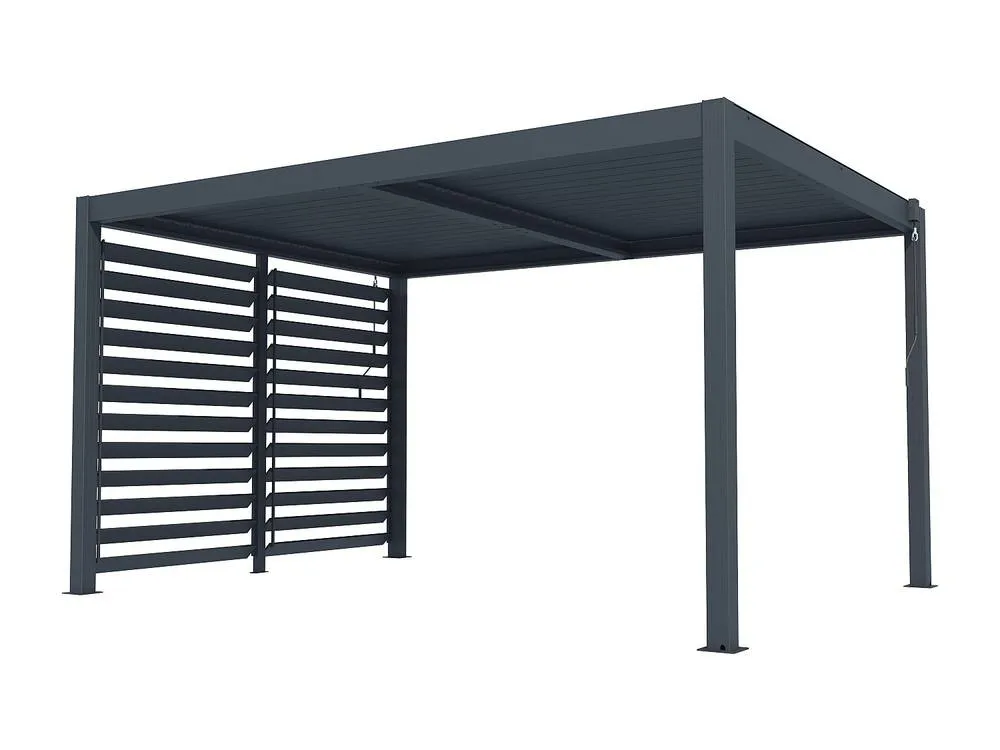 Vente-unique Adjustable Aluminium Louvred Sun Screen for Bioclimatic Pergola in Dark Grey 6