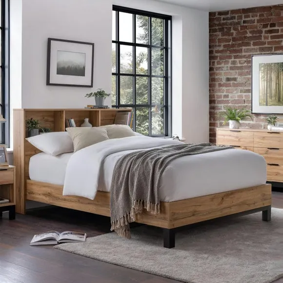 Bali Bookcase High Back Bed Frame