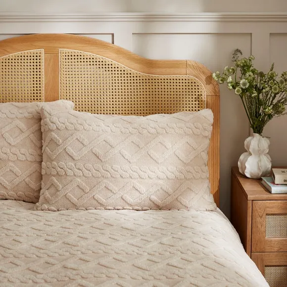 Cable Fleece Duvet Cover and Pillowcase Set 2