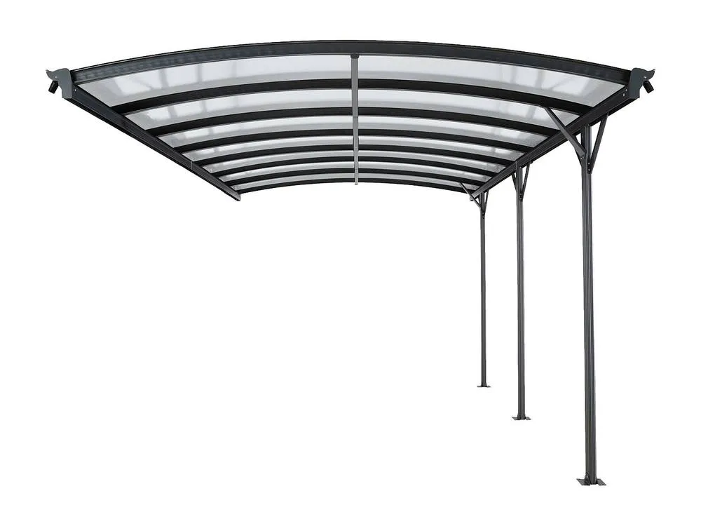 Vente-unique Extension for Freestanding Aluminium Carport Pergola - 1 Car - L505 X in Dark Grey 5