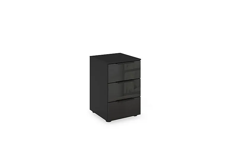 Haven 3 Drawer Décor Bedside Cabinet with Glass Front