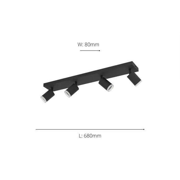 Return - EGLO Melitello-Z Smart Colour Changing LED 4 Light Spotlight, Black 4