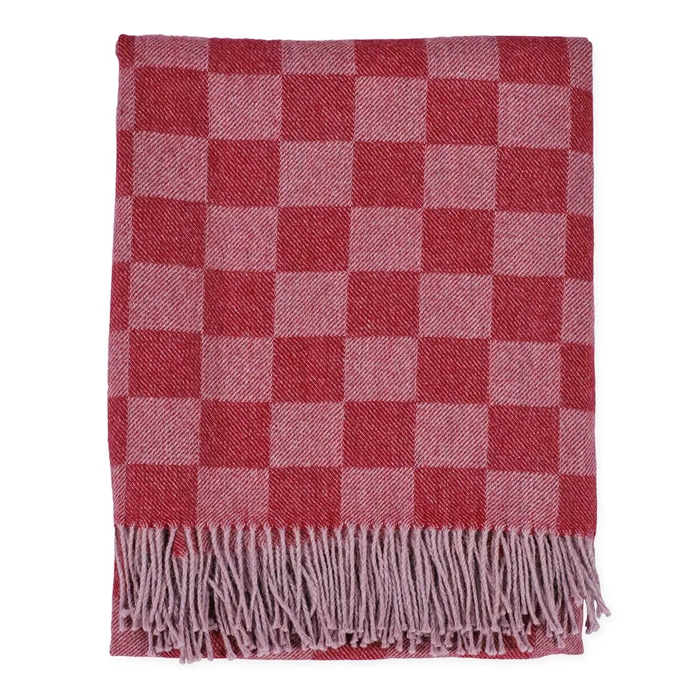 Heal's Pure Alpaca Throw Berry Check 2