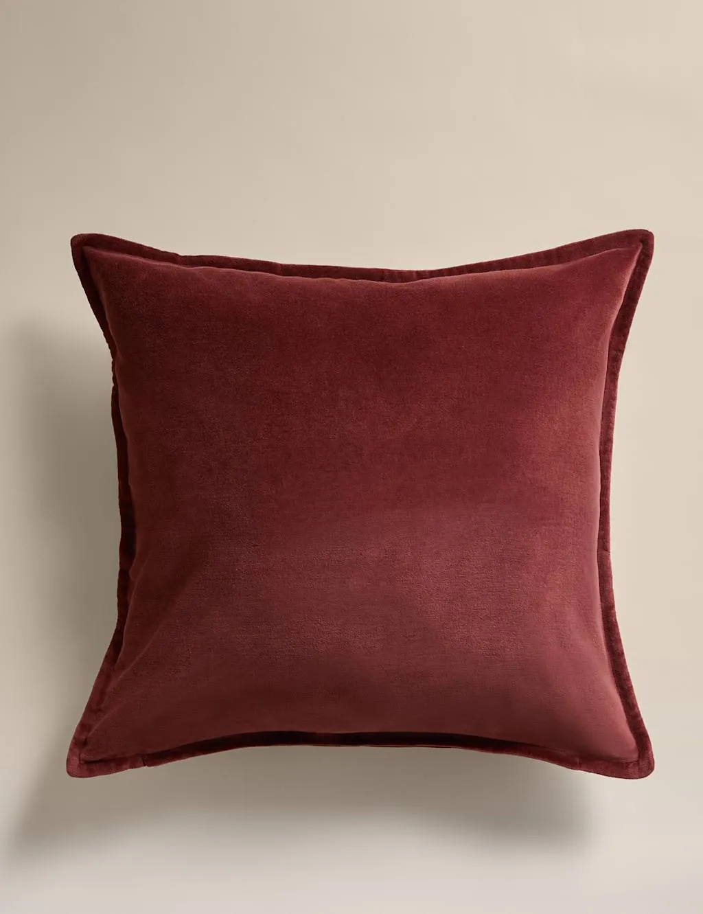 M&S Pure Cotton Velvet Cushion Chestnut