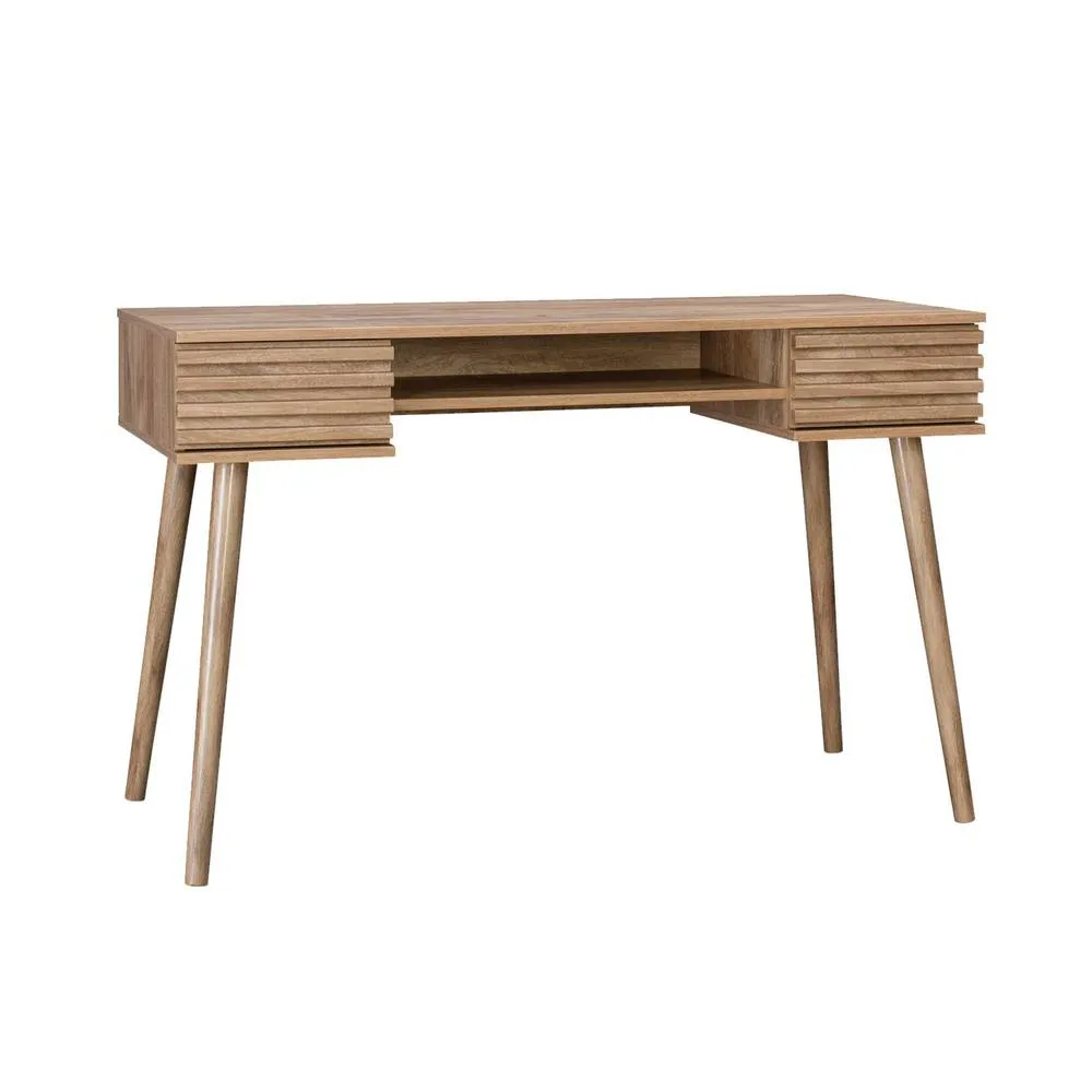 sweeek 2-drawers wooden effect desk in Beige 2