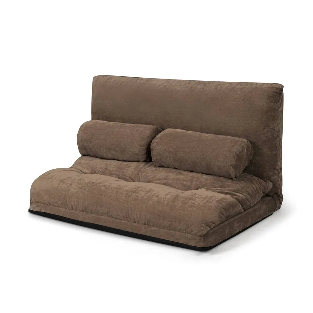 Costway 3 IN 1 Convertible Floor Sofa Bed Floor Sleeper Seat in Brown 3