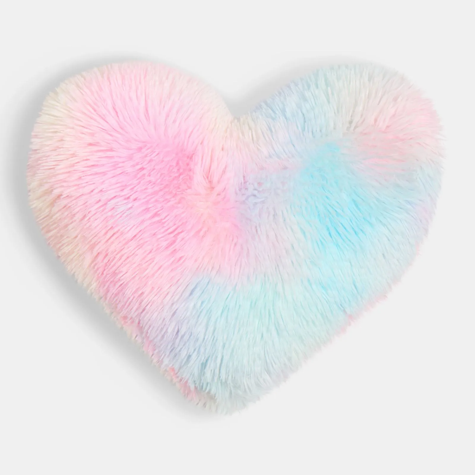 OHS Tie Dye Heart Shaped Fluffy Fleece Scatter Cushion Novelty Decorative Pillow