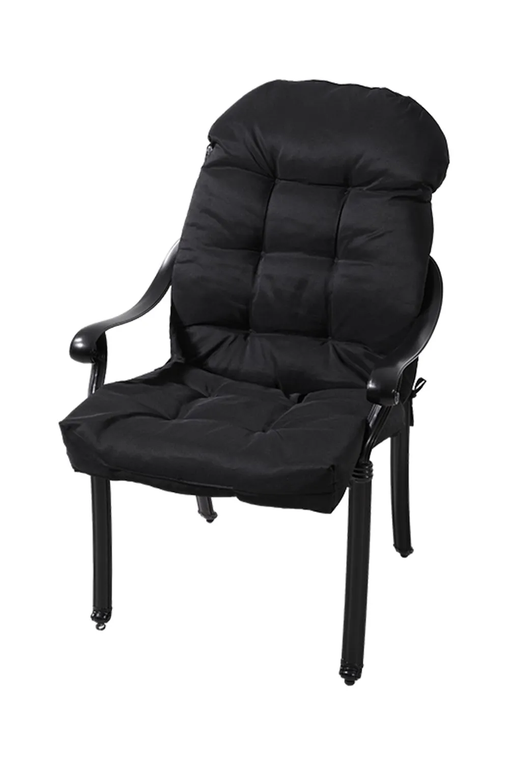 Living and Home 110cm L x 48cm W Waterproof Garden Lounger Chair Cushion in Black