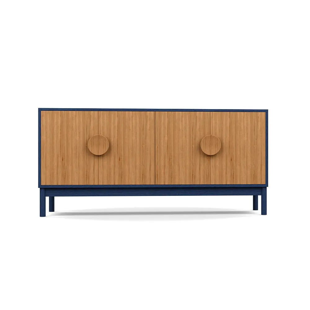 Heal's Tinta Sideboard Blue Stain Frame Natural Oak Doors 1