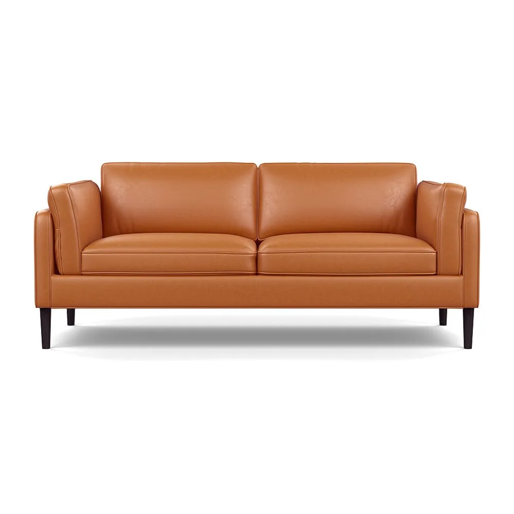 Heal's Sonno 3 Seater Daino Leather Treacle Wenge Black Feet 1