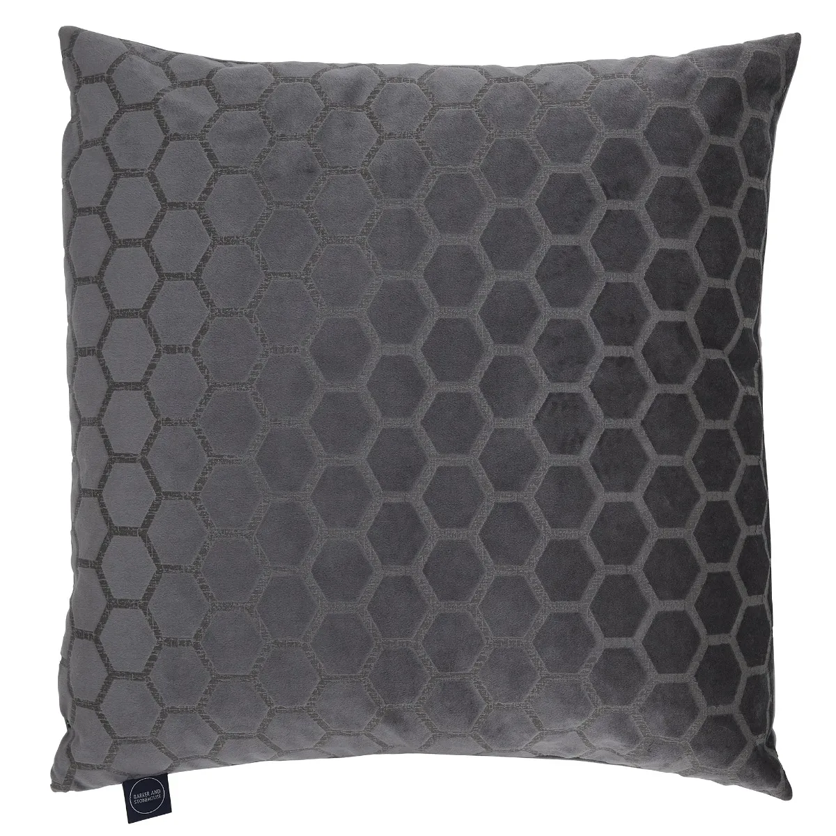 Honeycomb Slate Cushion, Square Fabric | Barker & Stonehouse