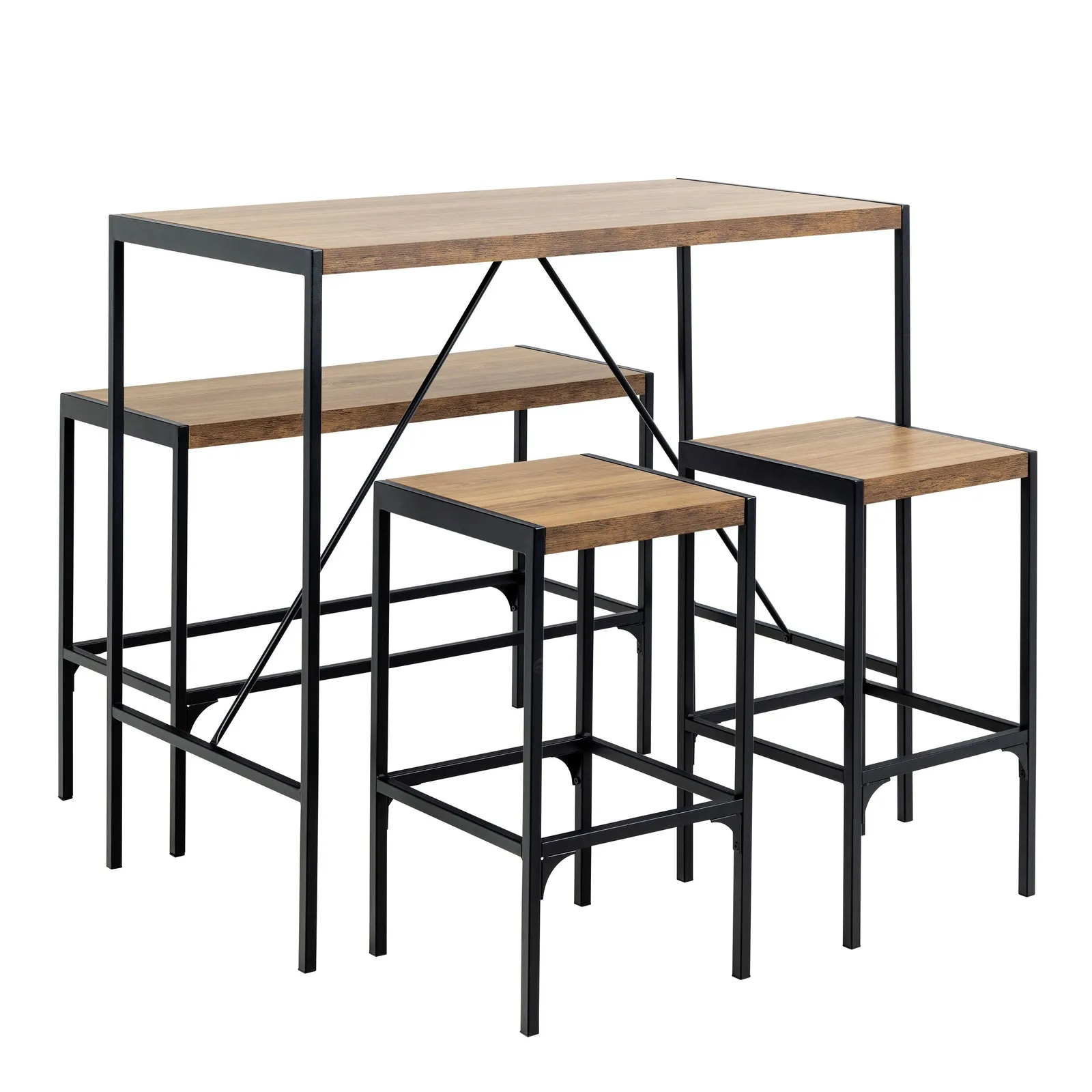 Furniture To Go Bahamas Bar Table Set & Black & Oak