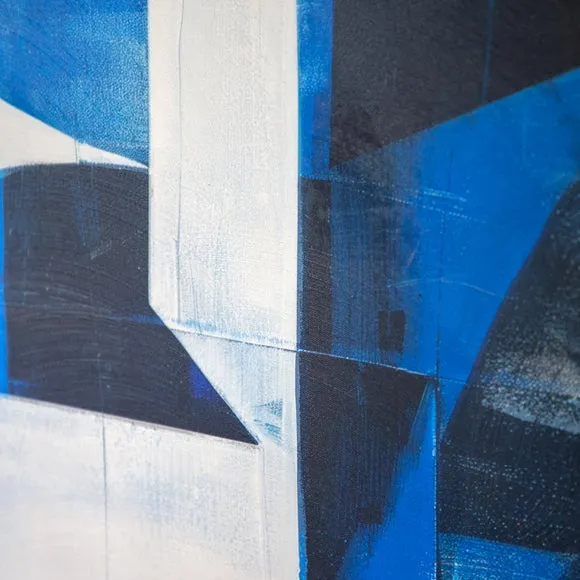 Cedar & Sage Cobalt Abstract Framed Canvas 3