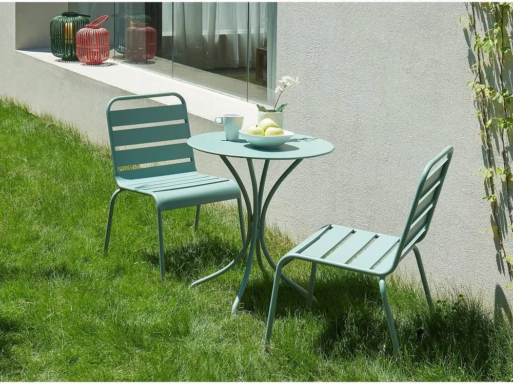 Vente-unique Round Metal Garden Table D.60Cm - Almond Green - MIRMANDE By MYLIA 3