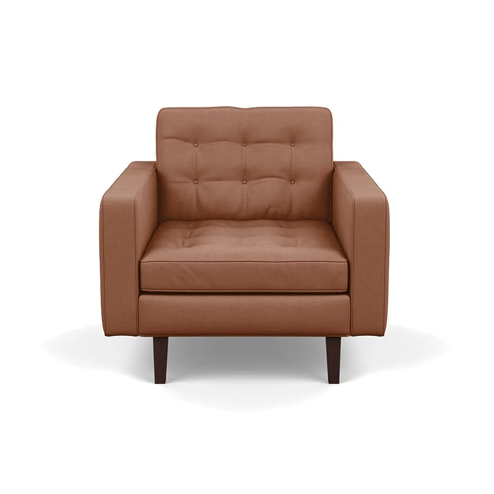 Heal's Hepburn Armchair Siena Cotton Clay Wenge