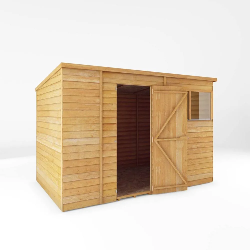 Mercia 10 x 6 Feet Overlap Pent Shed - L189.1 x W297.4 x H200.7 cm - Brown in Light Tan 2