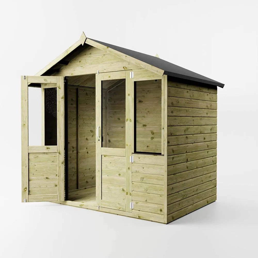 Mercia 7 x 5 Feet Traditional Summerhouse - L179.8 x W229.5 x H221.3 cm in Brown 3