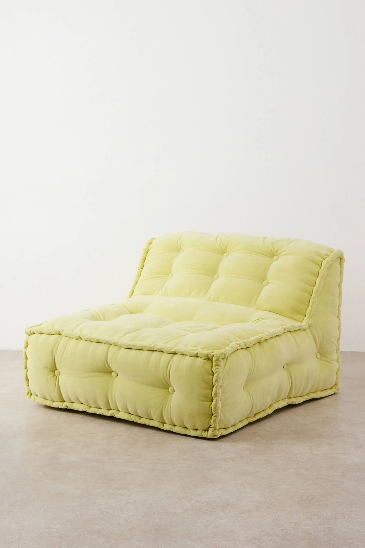 Reema Velvet Two-Seater Floor Cushion - Yellow 2