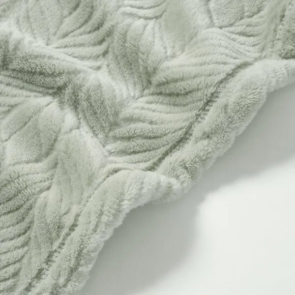 Leila Leaf Fleece Throw Blanket 5