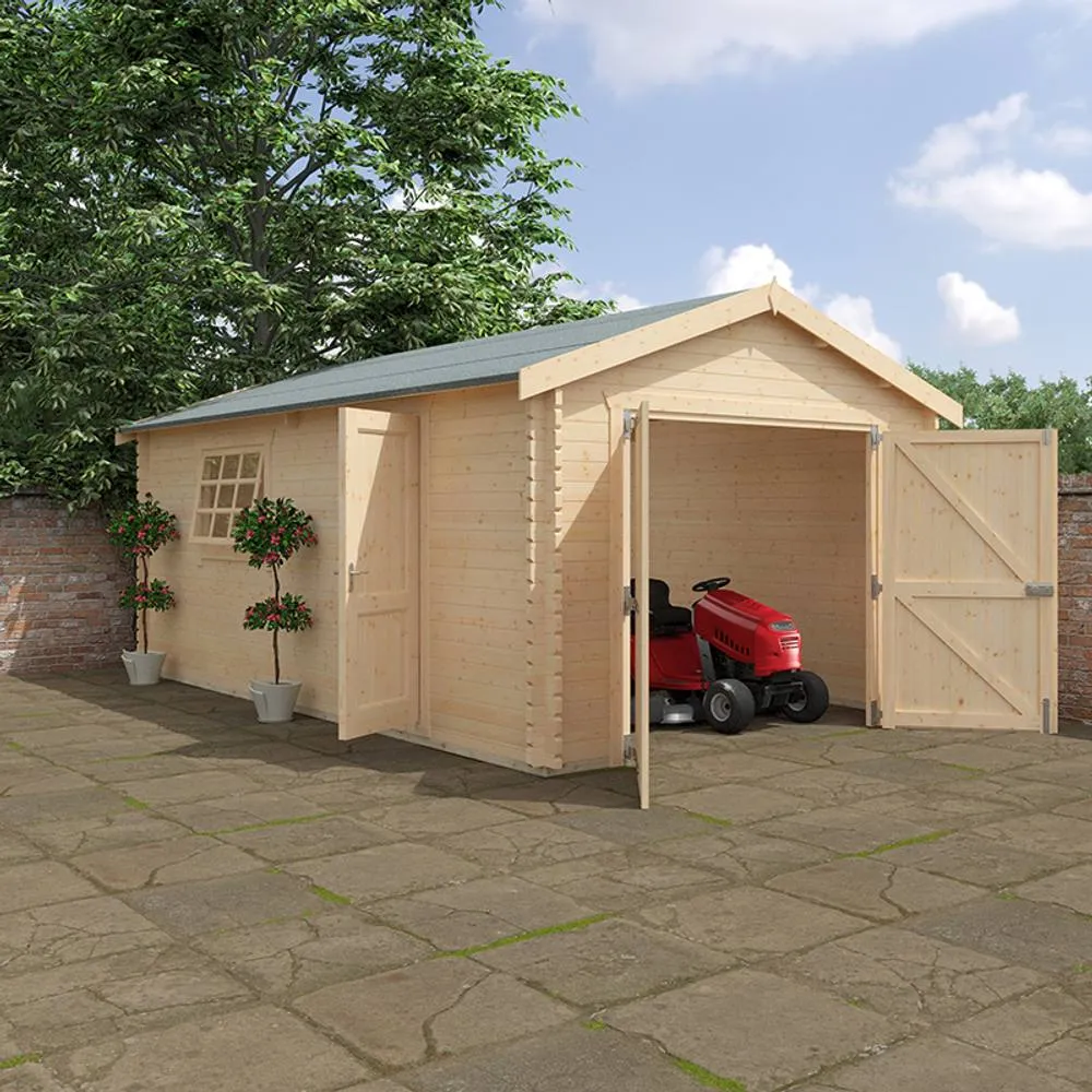 Buttercup Farm 20x12 The Warwick 44mm Cabin - L595 x W355 x H282.9 cm in Natural 2