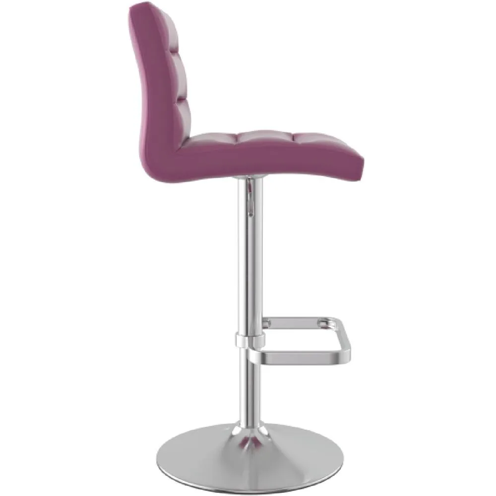 netfurniture Swank Brushed Steel Bar Stool With Faux Leather Padded Seat Purple 4