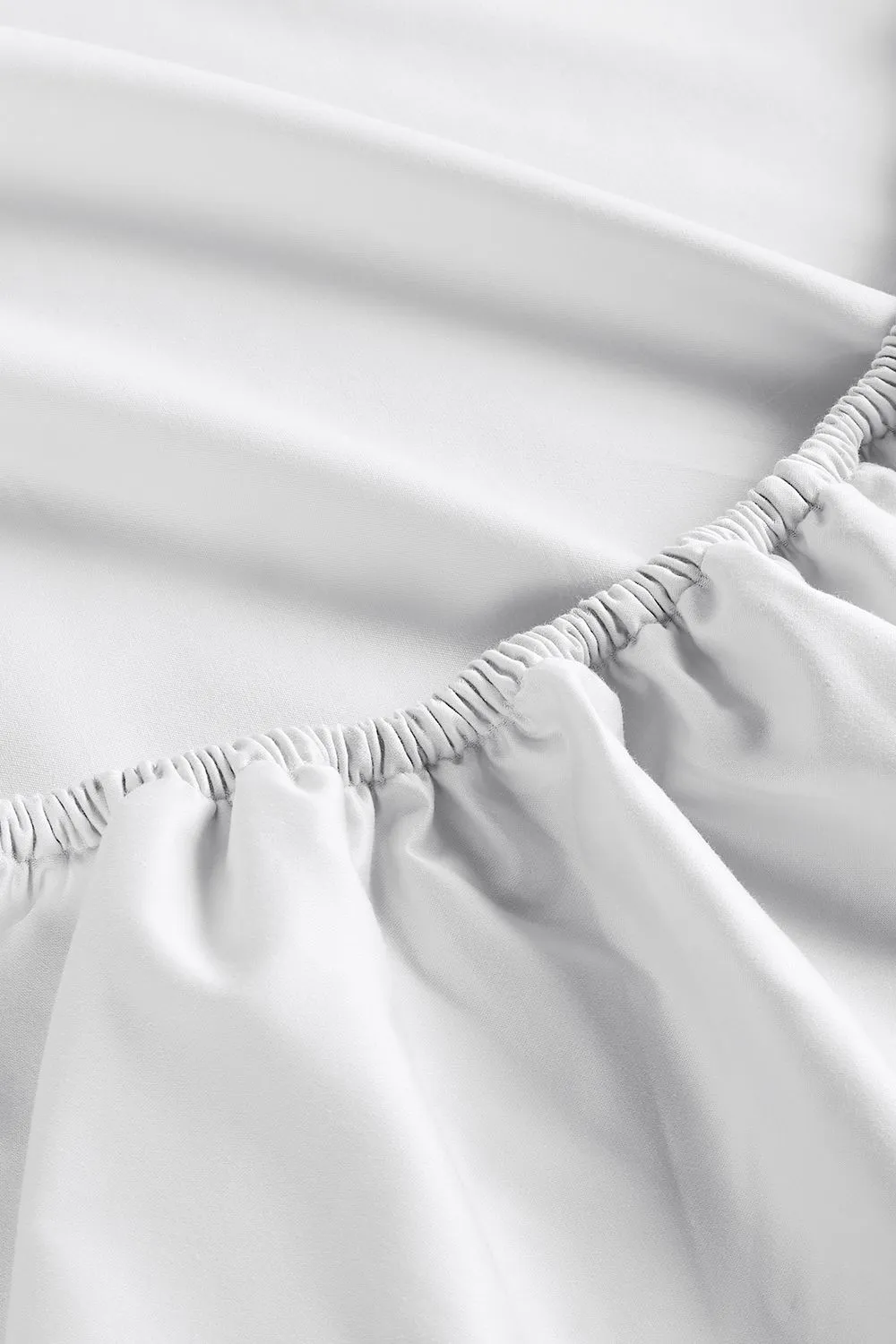 CHRISTY Premium Sateen Satin Soft Fitted Sheets in White