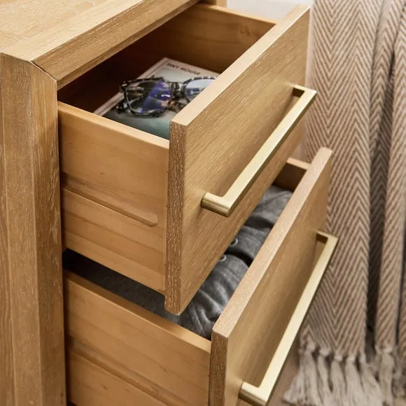 Holden 2 Drawer Bedside Table, Oak 3