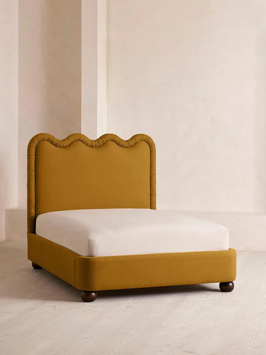 Tristan Bed, Super King, Linen, Turmeric
