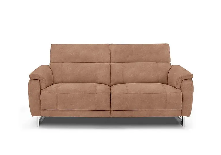 Moet 3 Seater Fabric Power Recliner Sofa with Telescopic Headrests - Dexter Sand - Sofas and Armchairs