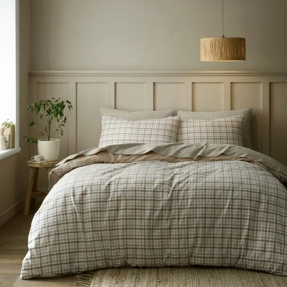 Lynmouth Check 100% Cotton Duvet Cover & Pillowcase Set 1