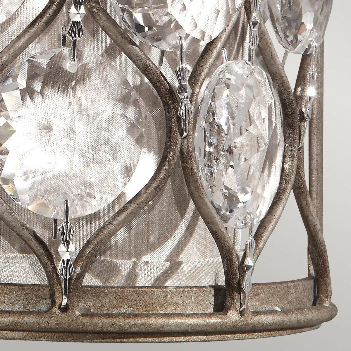 Netlighting Lucia 1 Light Indoor Wall Light Burnished Silver E14 3