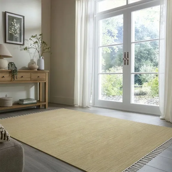 Wool Flatweave Fringed Rug