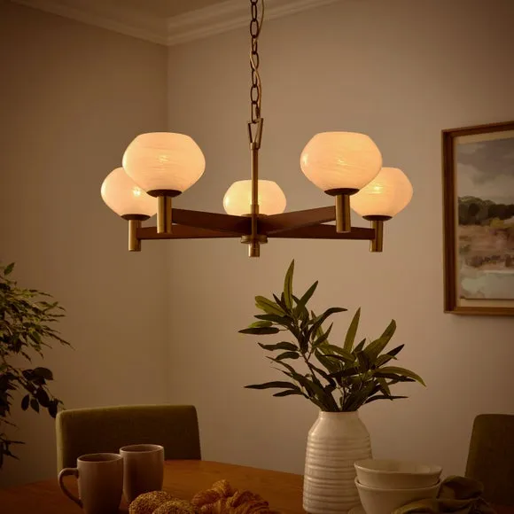 Hartford Alabaster 5 Light Semi Flush Ceiling Light 2