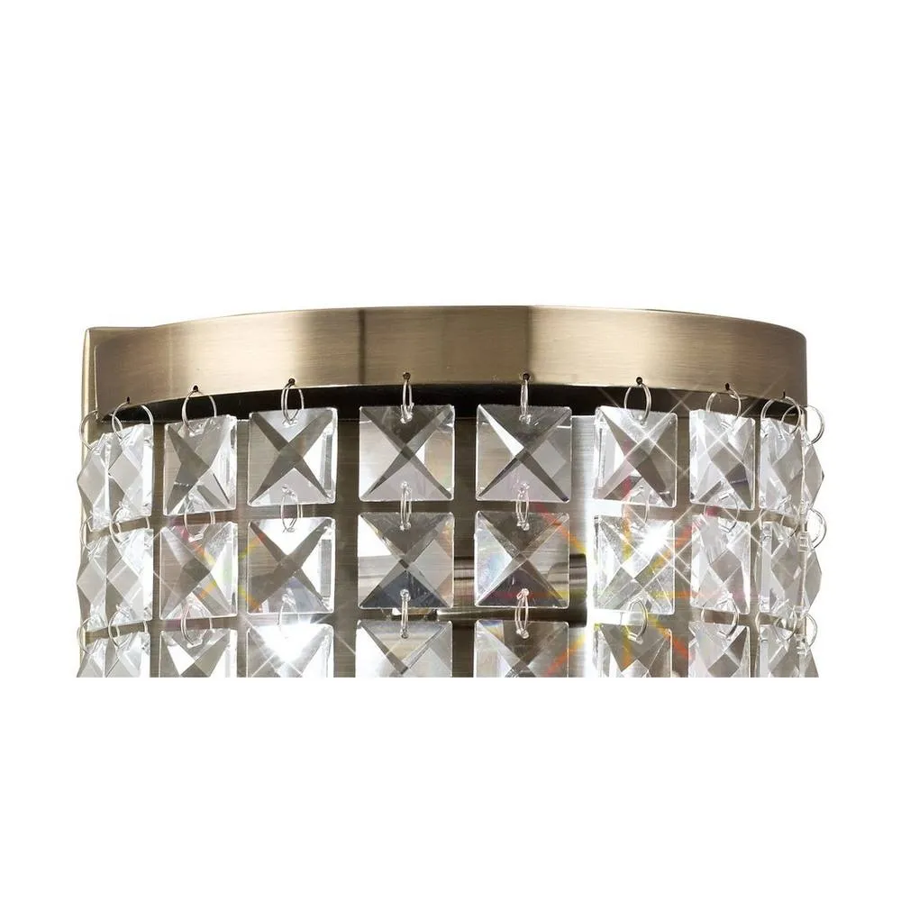 Netlighting Cortina Wall Lamp 2 Light Antique Brass Crystal in Bronze 3