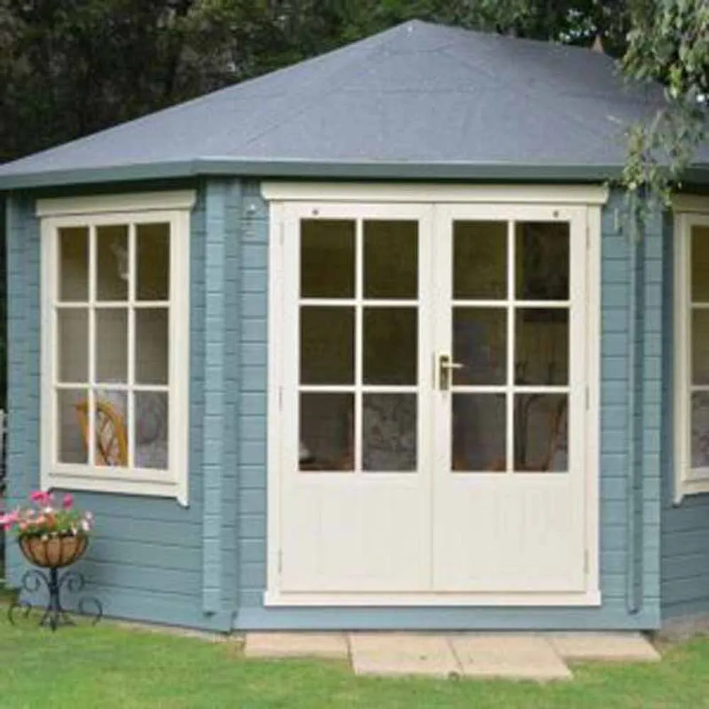 Shires Ardcastle 28mm Corner Log Cabin 10 x 10 Feet in Grey 2