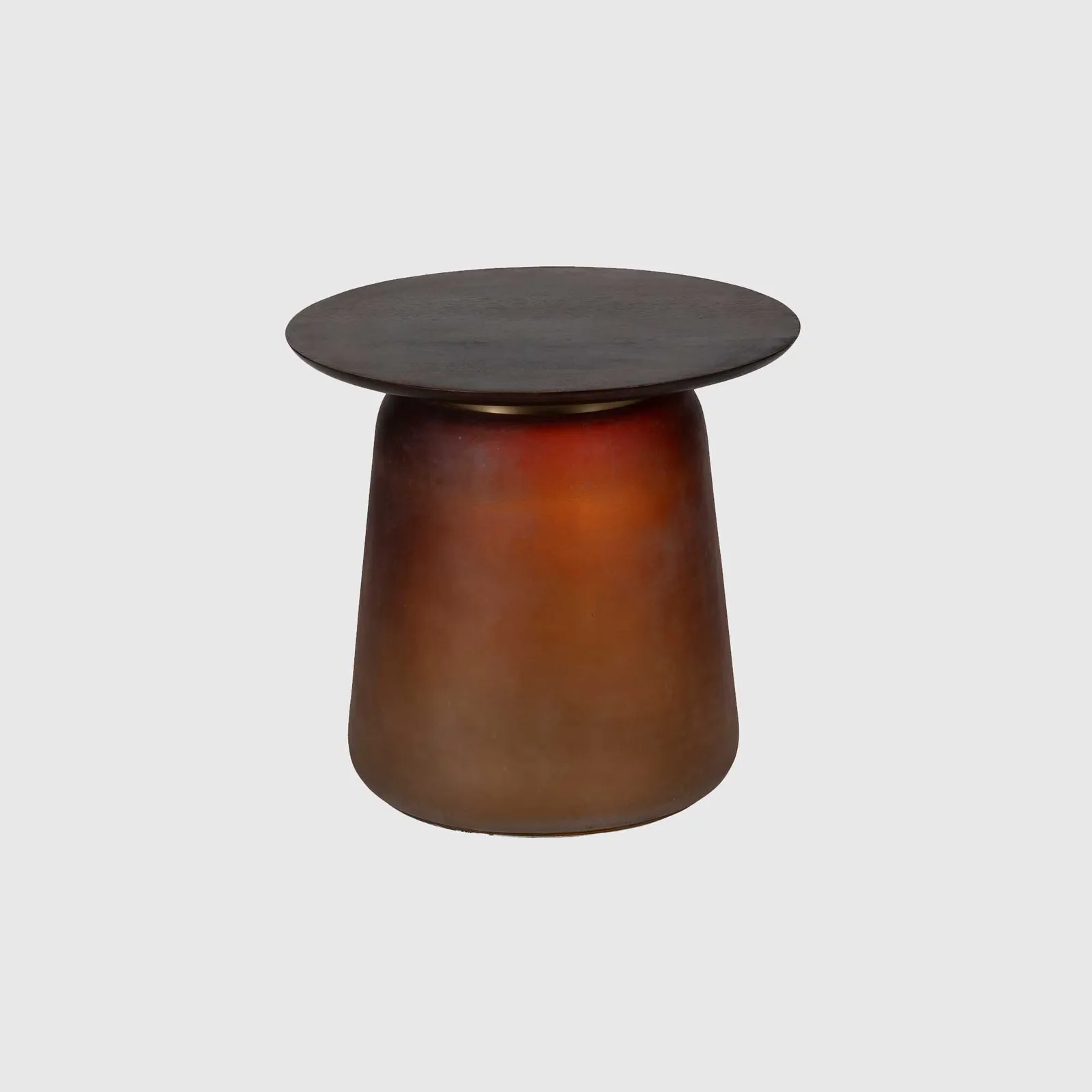 Bardi Coffee Table 45.7x47.7x44.5 cm, Round, Brown Glass | Barker & Stonehouse