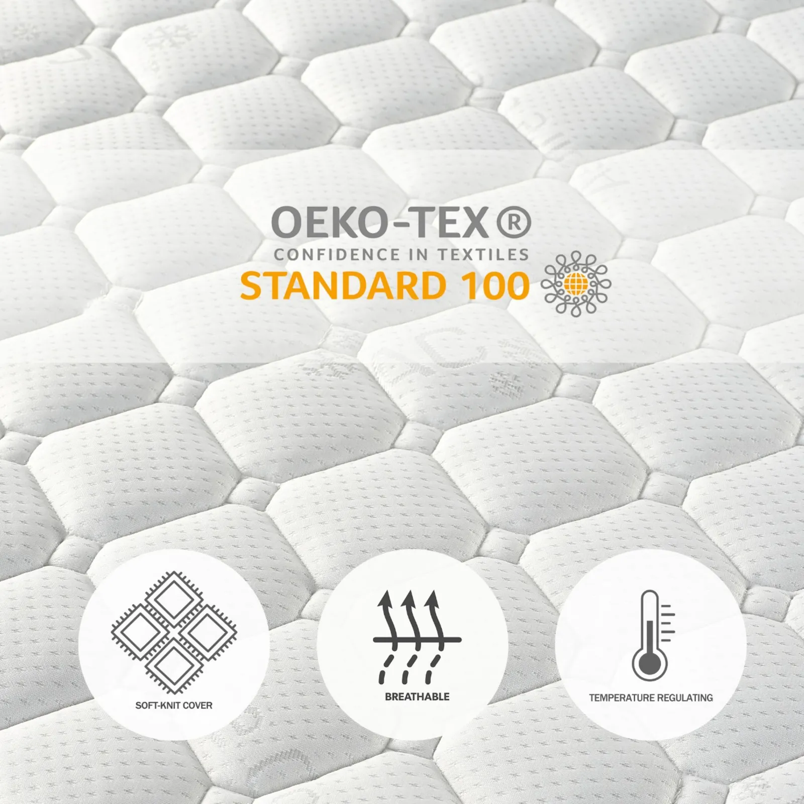 Catherine Lansfield Cloud Embrace Spring Foam Hybrid Mattress in White 3