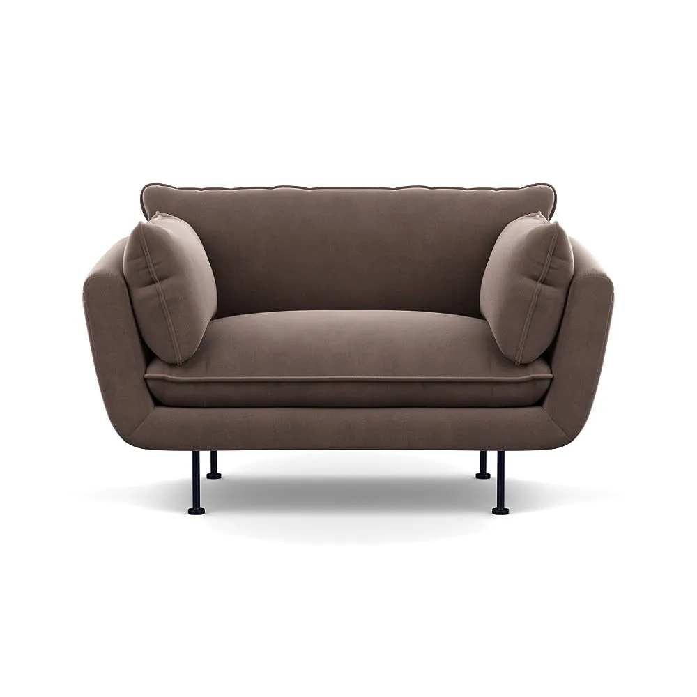 Heal's Allora Loveseat Smart Velvet Mouse Black Feet 1