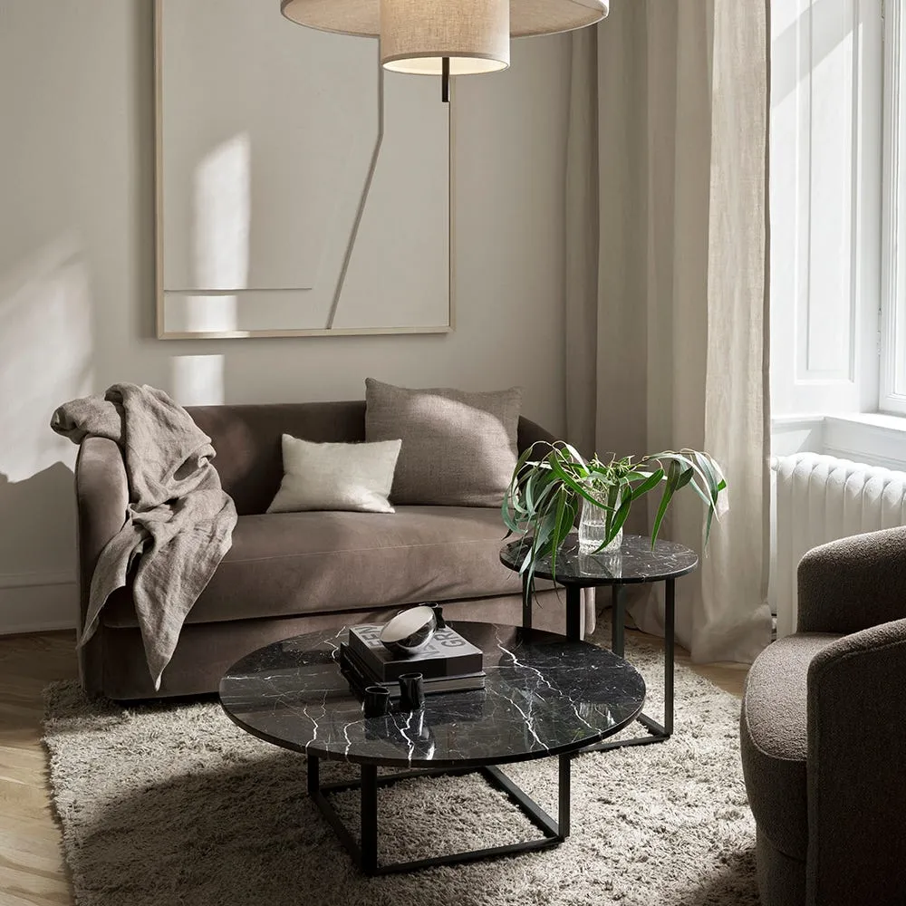 New Works Florence Coffee Table 90cm Black Marquina Black Frame 2