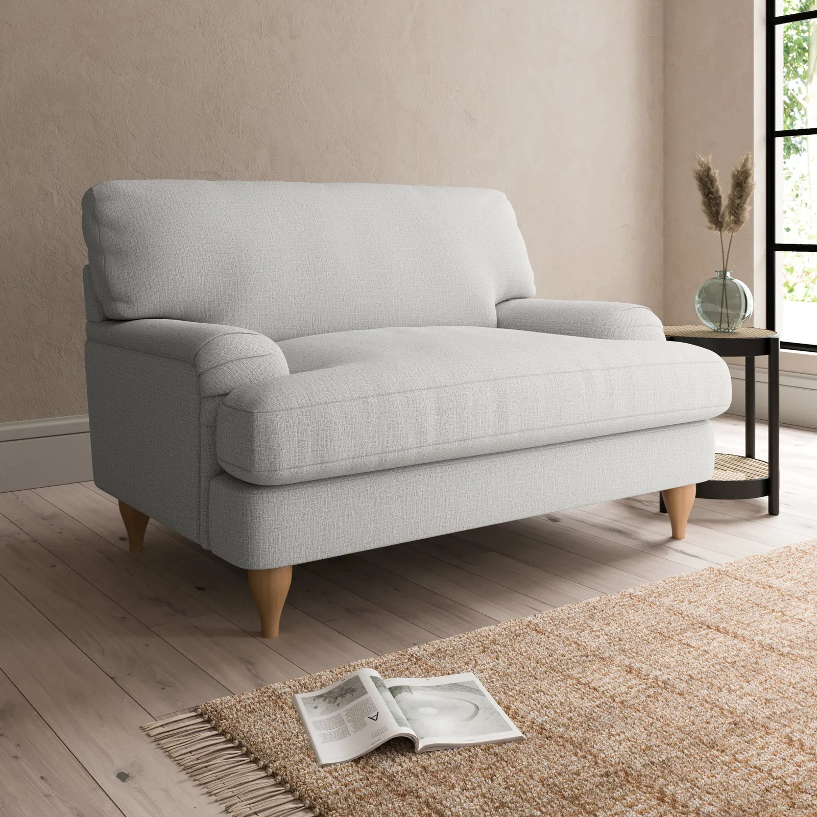 Darwin Textured Weave Snuggle Chair Silver