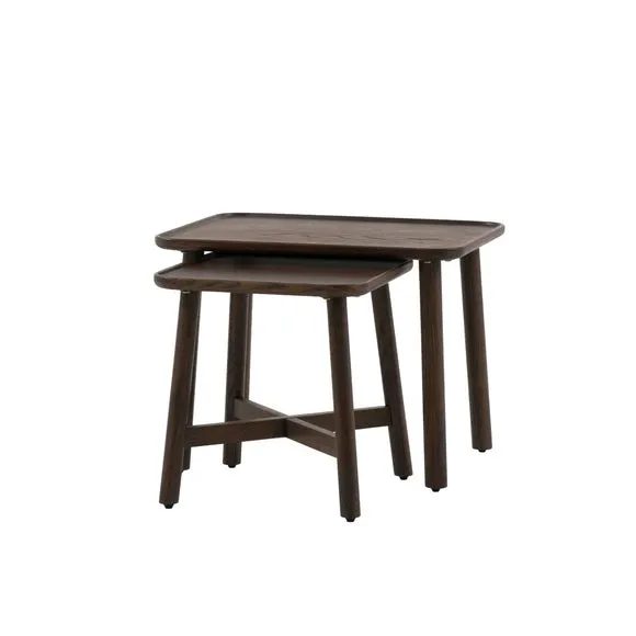 Kalia Nest of Side Tables, Oak Effect 5