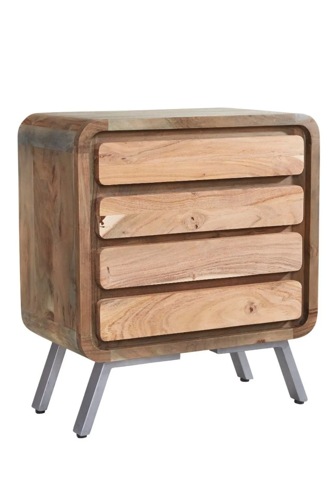 IH Design Daizha Metal & Wood 4 Drawer Chest in Brown 2