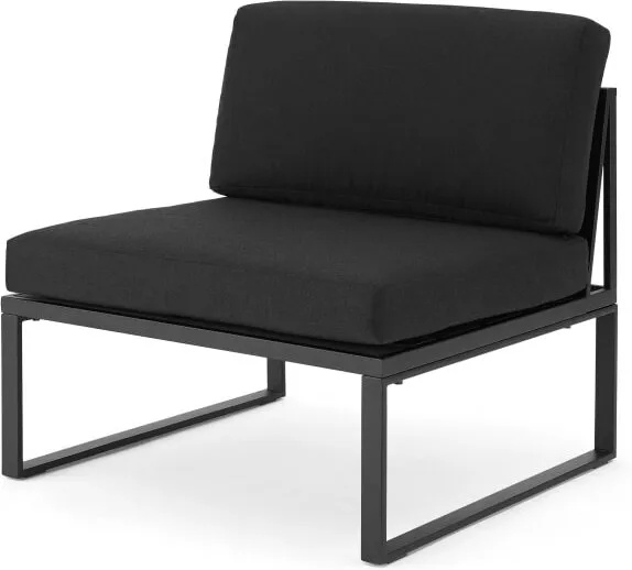 Catania Garden Modular Middle Unit, Black and Polywood