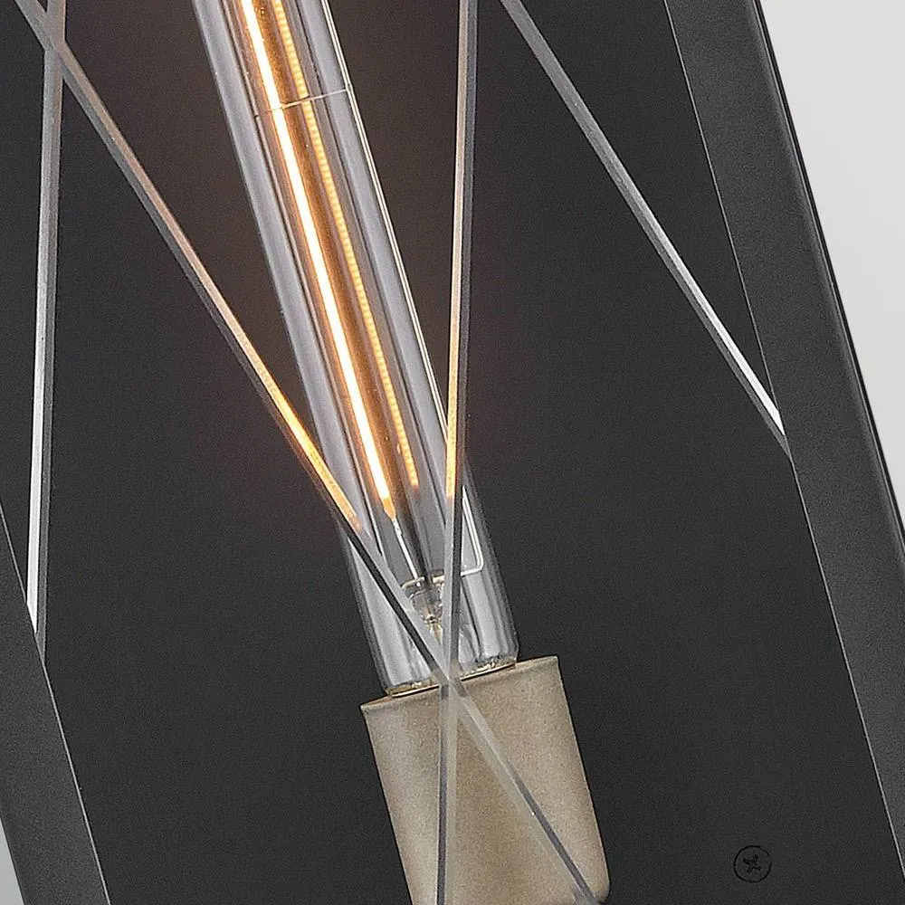 Netlighting Monte Large Flush Wall Lantern Black IP44 5