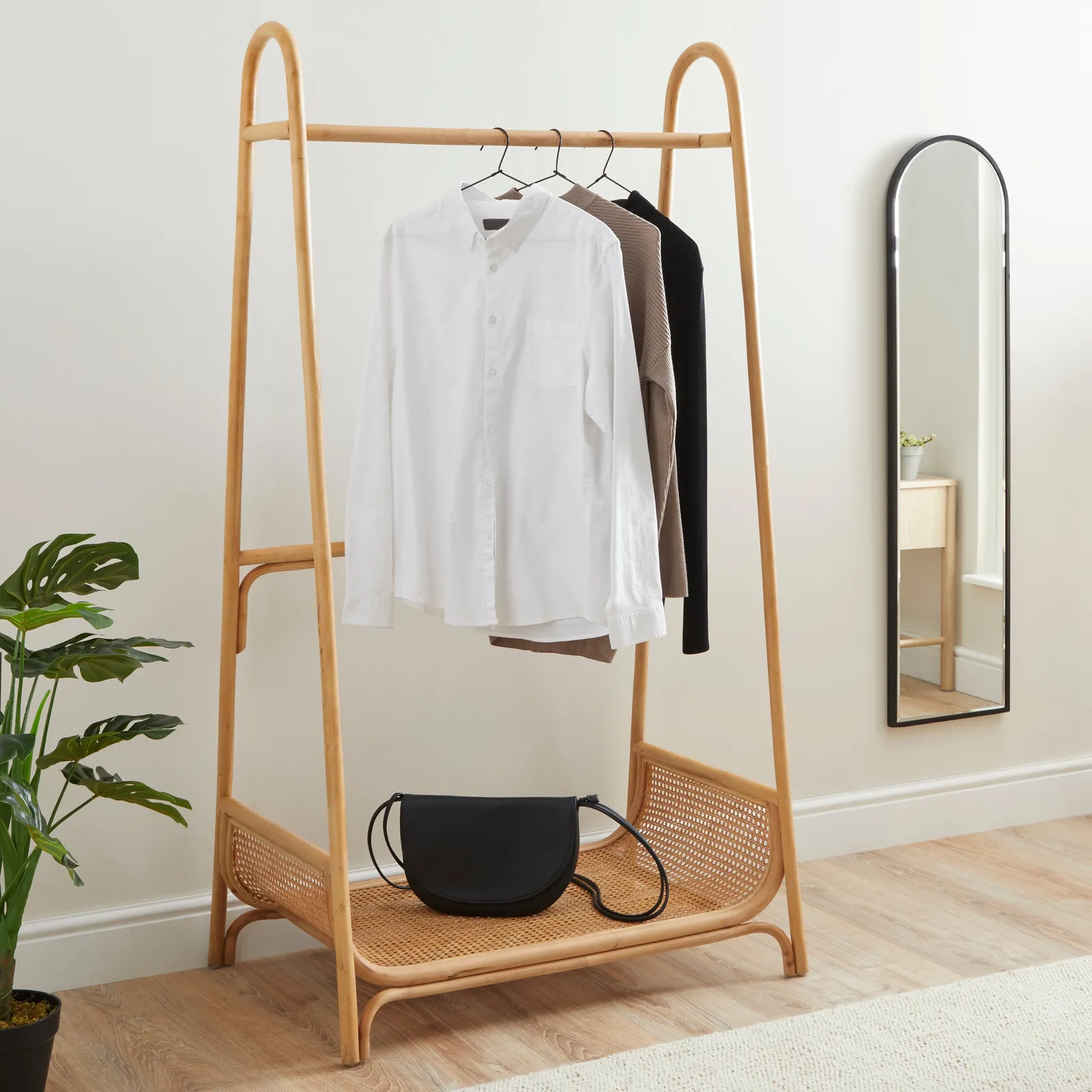 Cane Clothes Rail Bamboo